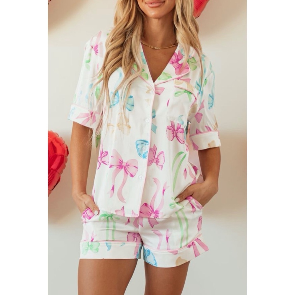 Colorful Bow Pj Set - Picture 2 of 3